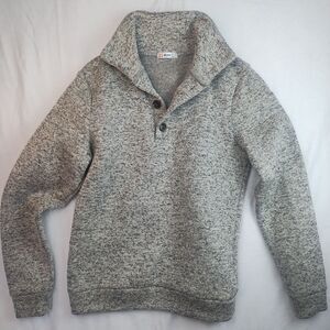 H2H Men's Medium Gray Marbled Knit Pullover Sweater convertible turtleneck